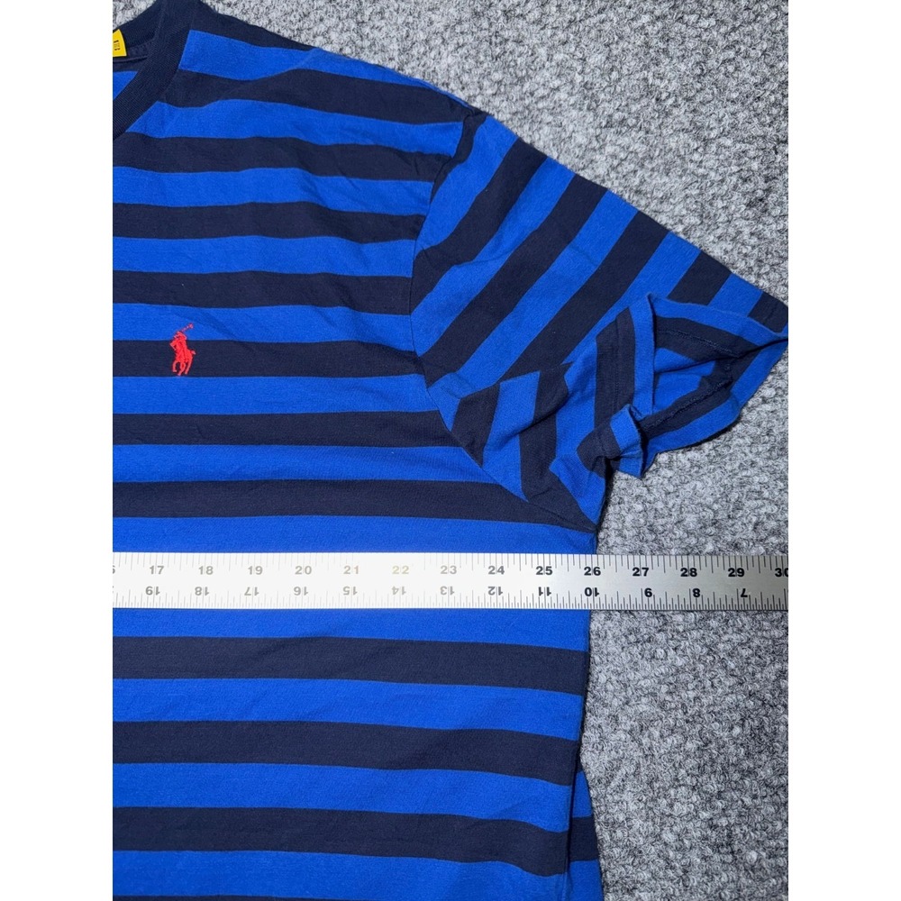 Polo Ralph Lauren Striped Cotton Tee Blue and Navy Classic Fit XXL - Picture 7 of 8